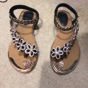 Black and gold sandels